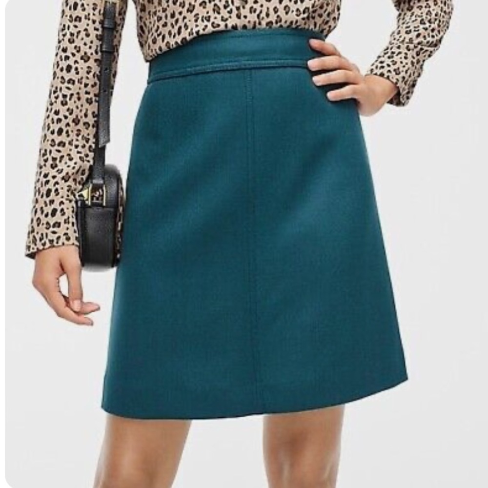 NWT J Crew Princess Skirt in Academic Green Sz 14